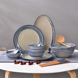 日式韩式套装餐具釉下彩家用盘子碗碟礼品装陶瓷21件套装