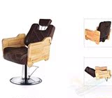 实木扶手美发椅子发廊理发椅子 剪发椅新款理发店椅子 可放倒椅子