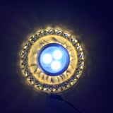 LED七彩色水晶射灯筒灯装饰客厅玄关过道走廊天花灯开孔6-7-8公分