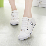 2016春夏季新款女士韩版内增高帆布鞋 休闲运动学生板鞋潮单鞋子