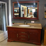 中式浴室柜组合整体大理石落地柜橡木实木现代台下盆洗脸盆卫浴柜