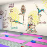 立体3D美女泰式大象佛像大型壁画舞蹈室养生瑜伽馆健身房墙纸壁纸