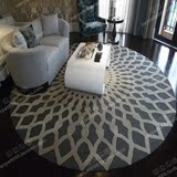 简约现代时尚圆形客厅地毯欧式茶几沙发地毯宜家卧室床边手工地毯