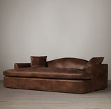 美国RH家具真皮实木沙发床 欧式沙发组合 美式乡村复古皮艺沙发床