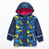 外贸原单 儿童男女宝宝恐龙星星加绒保暖雨衣外套户外衣正品特价