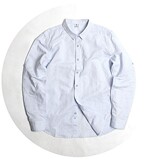 新款外贸出口韩国男士中性修身棉麻长袖纯色商务休闲衬衣户外衬衫