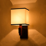 现代新中式铁艺壁灯 简约创意卧室床头灯酒店过道灯仿古布艺灯具