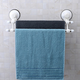双庆三代简易不锈钢浴室寝室毛巾架双杆毛巾挂强力吸盘免钉免打孔