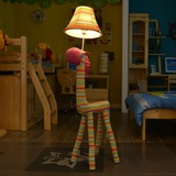儿童房灯卧室床头立式护眼灯布艺卡通创意简约现代客厅落地灯led