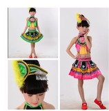 儿童苗族少数民族服装土家族壮族瑶族侗族女民族舞蹈服装演出服