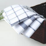 日式格子餐垫 欧式方形餐巾布 亚麻纯棉口布 白色布艺拍摄道具