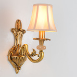 欧式壁灯客厅背景墙壁灯简约现代美式卧室床头灯创意全铜双头壁灯