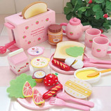 特价礼物 草莓吐司面包机 儿童过家家切切厨房搭配 木制玩具