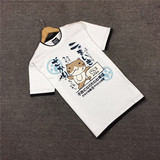 外贸原单日本潮牌卡通系列短袖t恤男圆领修身青年个性纯棉打底衫
