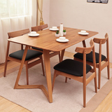 北欧全实木餐桌椅组合 长方形家用现代简约小户型原木橡木餐桌子