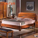 全实木床 现代中式实木床 柚木大床 实木床1.8米婚床 双人床805