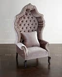 美式乡村欧式简约布艺铆钉高背椅公主鸟笼椅影楼形象沙发休闲椅