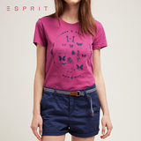 16春夏ESPRIT专柜正品EDC系列女士印花短袖T恤046CC1K004原价99