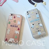韩国小清新苹果6splus手机壳企鹅北极熊iPhone6硅胶防摔壳全包软