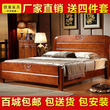 全实木床储物气动高箱床1.8m1.5米现代中式橡木双人床新婚床家具