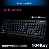FILCO斐尔可104双模圣手二代黑色樱桃茶轴蓝牙有线双模版机械键盘