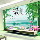 中式无缝大型壁画 客厅卧室电视背景墙贴纸壁画影视墙装修墙壁布