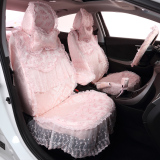 新款汽车坐垫全包女士四季冰丝时尚蕾丝车套专车专用定做汽车座套