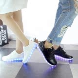 春夏韩版时尚USB充电LED七彩发光男女学生情侣休闲运动小白鞋板鞋