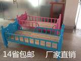 儿童单人小床护栏带木板床包邮幼儿园宝宝午睡床幼儿园塑料床家用
