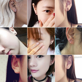 日韩国几何三角形耳钉女韩版个性气质简约耳环耳夹耳饰装饰品批发