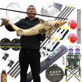 日本进口碳素鱼竿组合鲟鱼竿超硬28调黑坑竿台钓竿渔具套装钓鱼竿