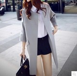 2016春秋装新款大码女装韩版七分袖薄款茧型风衣潮显瘦中长款外套