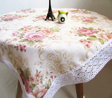 餐桌布艺清新田园亚麻书桌布台布花朵茶几长方形多用盖巾方巾包邮
