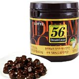 韩国进口休闲零食品 乐天56%纯黑巧克力豆86克 迷你桶装 携带方便
