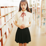 日系学生夏天森女日韩班服校服套装JK制服百褶裙学院风长袖水手服
