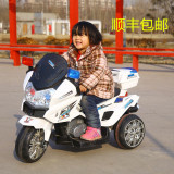 儿童电动车摩托三轮车警车双驱动电瓶车2-8岁男女宝宝超大玩具车