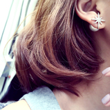 韩国新品锆石星星珍珠前后款耳钉女 简约气质耳饰耳环