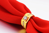 18K金白金铂金玫瑰金戒指 欧美风格男士个性戒指 结婚戒指 正品
