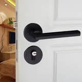 现代静音室内门锁简约门把手锁白色卧室实木房门锁黑色分体木门锁