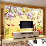 中式电视背景墙瓷砖墙砖简约现代客厅壁画微晶石 家和富贵玉兰