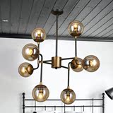 魔豆吊灯玻璃圆球吊灯简约北欧创意铁艺客厅餐厅吊灯复古工业风