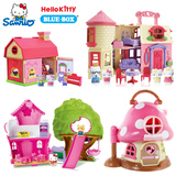 凯蒂猫植绒系列快乐的家蘑菇房子树屋游乐场趣味小屋过家家玩具