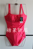 安莉芳旗下E-BRA专柜正品KS0107新品双肩带连体蕾丝拼接女游泳衣