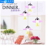 新款家居LED餐厅灯具创意蘑菇46头粉红色吊灯吧台时尚装饰吊灯