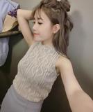 2016夏季韩版修身高领无袖针织衫背心女士薄款套头纯色打底衫上衣