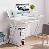 钢化玻璃电脑桌简约现代台式办公桌家用时尚桌子宜家书桌写字台