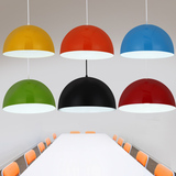 现代简约彩色半圆灯罩创意餐厅铝材吊灯办公室咖啡厅个性单头吊灯