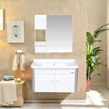 白色简约卫浴柜组合欧式梳洗柜镜柜洗面盆 小户型实木洗漱台