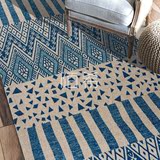 陌希原创北欧地毯民族蓝色几何儿童爬垫简约潮样板房地毯地垫包邮