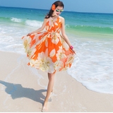 波西米亚沙滩裙短裙海边度假必备海滩裙胖mm显瘦雪纺中长款连衣裙
